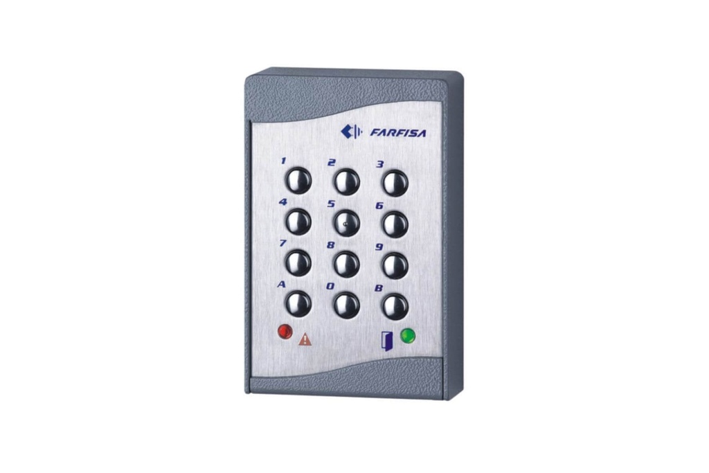 METALEN OPBOUWBEHUIZING MET CODEKLAVIER-12 CODES-2 RELAIS