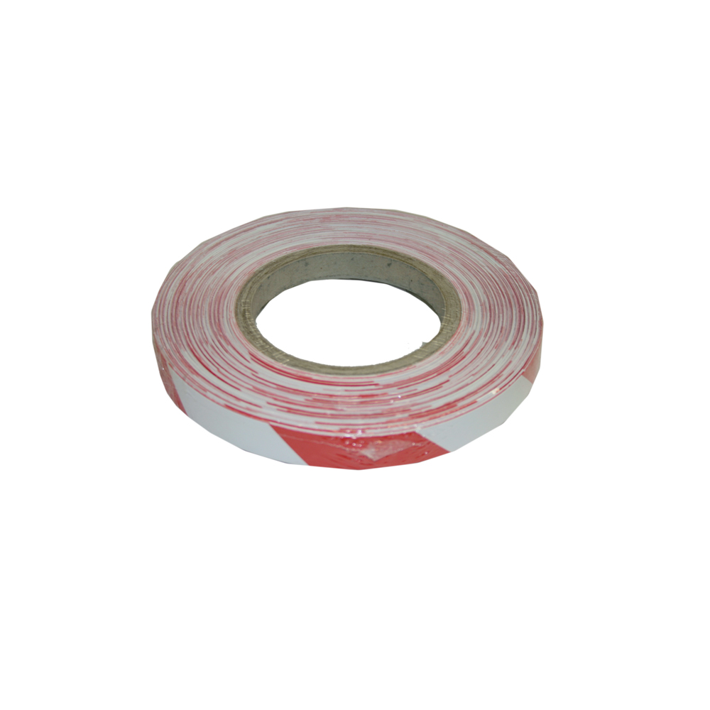 AUTOCOLLANT ROUGE/BLANC POUR BARRIÈRE - 50M