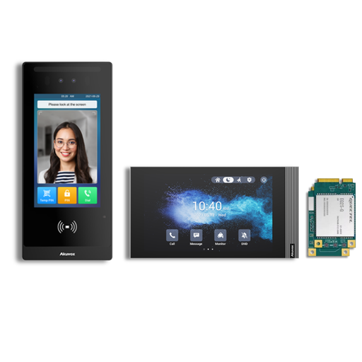 [KIT/E18C] Akuvox KIT 4G Videofoon I E18C Zwart Buitenpost met codeklavier I Binnenpost I 4G module geconfigurerd 